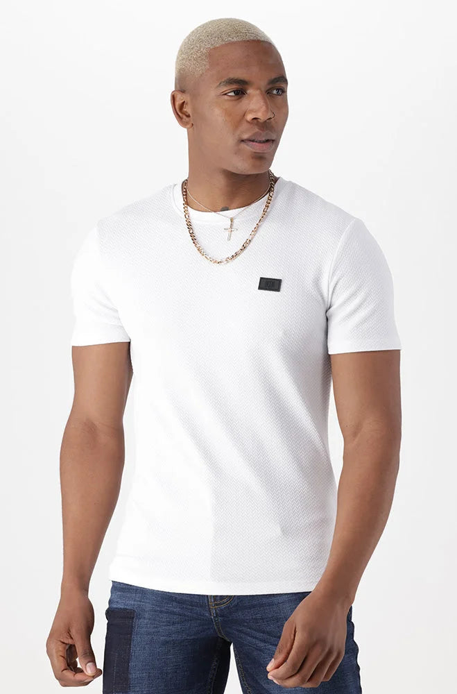 Dunns Clothing | Mens | Quincy Textured Tee _ 151706 White