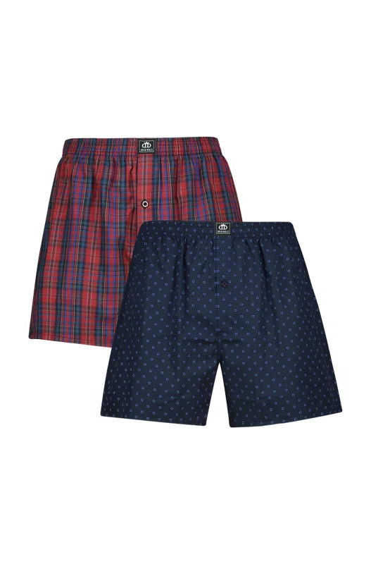 Dunns Clothing | Underwear | Ridge Woven Boxers - 2 Pack _ 146410 Red