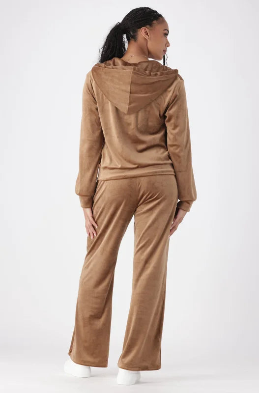 Dunns Clothing | Ladies | Rihanna Velour Pant _ 145959 Taupe