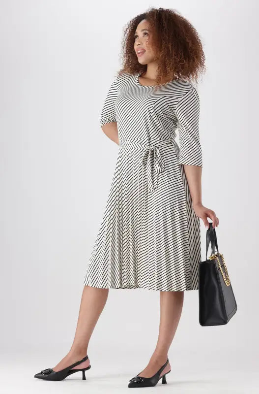 Dunns Clothing | Ladies | Sam Stripe Pleat Dress _ 145702 Multi