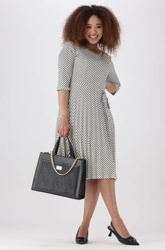 Dunns Clothing | Ladies | Sam Stripe Pleat Dress _ 145702 Multi