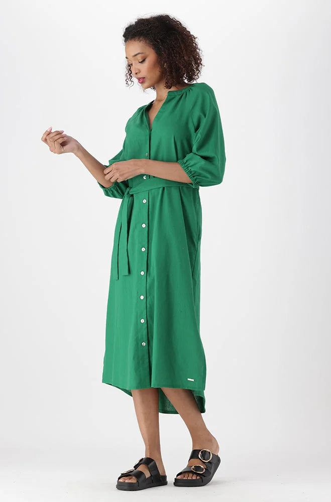 Dunns Clothing | Ladies | Sarah Belted Dress _ 151280 Green
