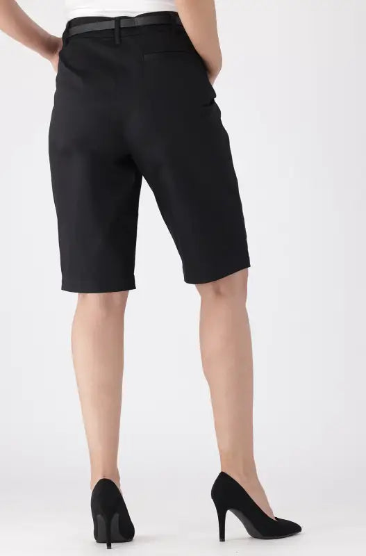Dunns Clothing | Ladies Ava Sateen Shorts _ 145263 Black