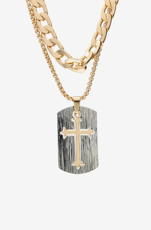 Dunns Clothing | Accessories Sean Cross Tag Necklace _ 147998 Multi