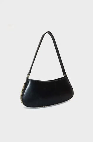 Dunns Clothing | Accessories | Sky Chain Trim Shoulder Bag _ 140256 Black