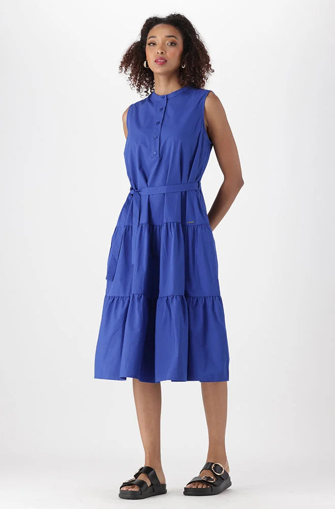 Dunns Clothing | Ladies | Sofia Sleeves Tiered Dress _ 151279 Cobalt