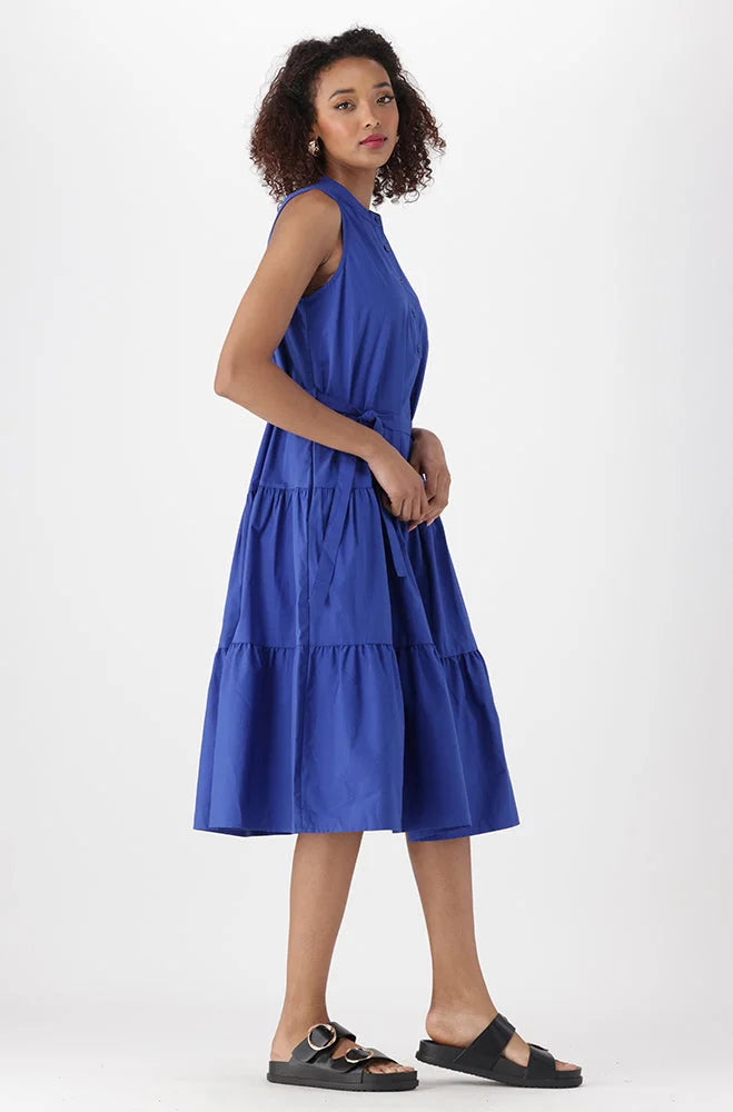 Dunns Clothing | Ladies | Sofia Sleeves Tiered Dress _ 151279 Cobalt