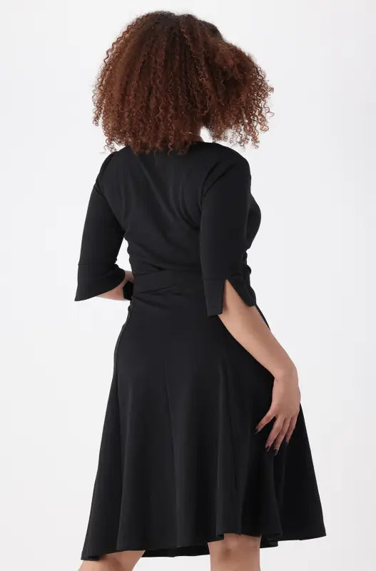 Dunns Clothing | Ladies | Stefani Belted Fit And Flare Dress _ 145703 Black