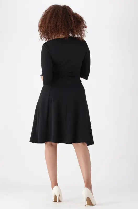 Dunns Clothing | Ladies | Stefani Belted Fit And Flare Dress _ 145703 Black