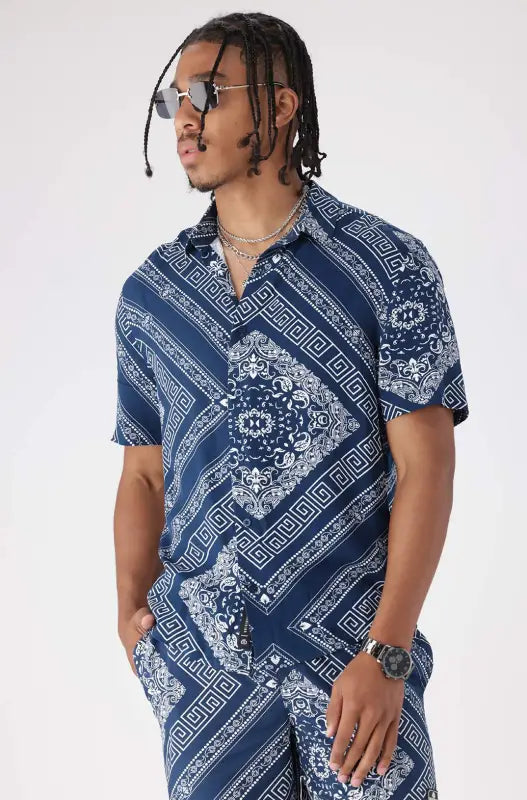 Dunns Clothing | Mens | Stoneridge Viscose Shirt _ 145347 Blue