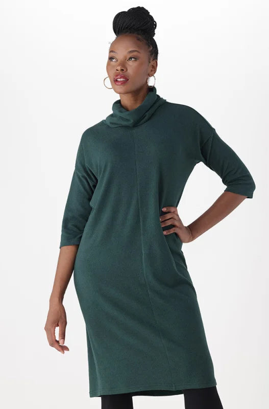 Dunns Clothing | Ladies | Talia Colw Neck Shift Dress _ 148632 Fatigue