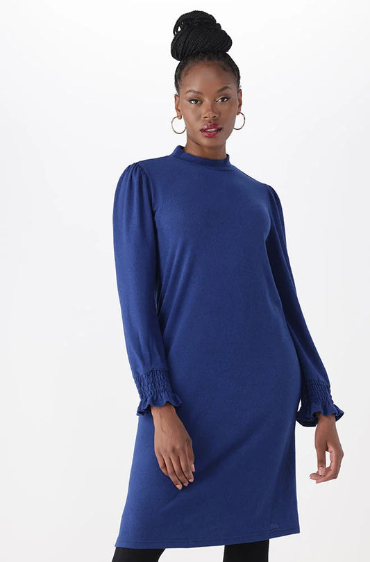Dunns Clothing | Ladies | TALIA TURTLE NECK SHIFT DRESS _ 148645 Cobalt
