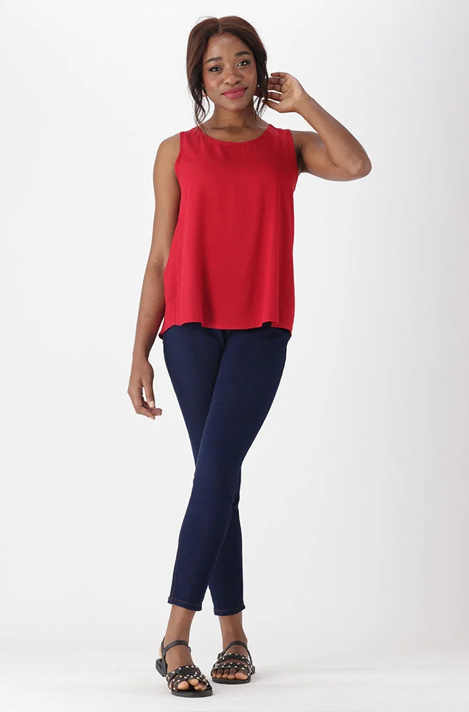 Dunns Clothing | Ladies | Tandeka Woven Top _ 151264 Red