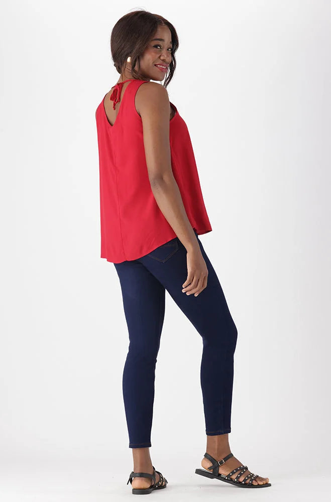 Dunns Clothing | Ladies | Tandeka Woven Top _ 151264 Red