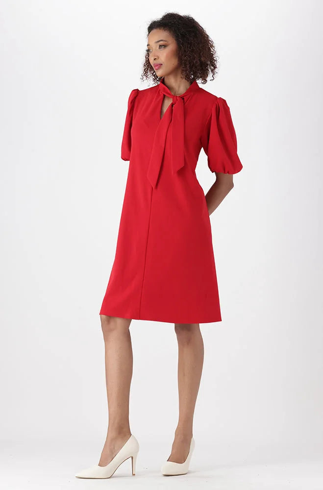 Dunns Clothing | Ladies | Tessa Kitty Bow Dress _ 150528 Red