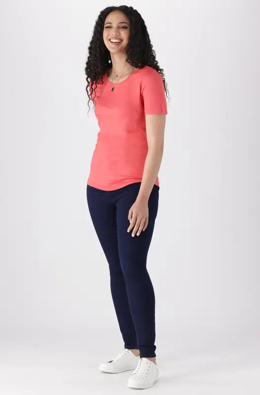 Dunns Clothing | Ladies | Tessa Scoop Neck Tee _ 140587 Pink