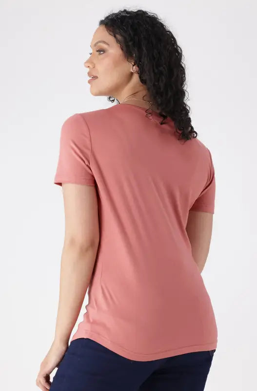 Dunns Clothing | Ladies | Tessa Scoop Neck Tee _ 141317 Pink