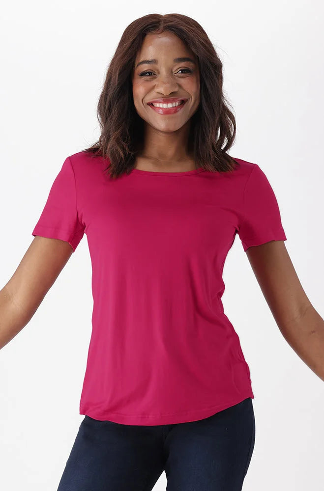 Dunns Clothing | Ladies | Tessa Scoop Neck Tee _ 151362 Pink