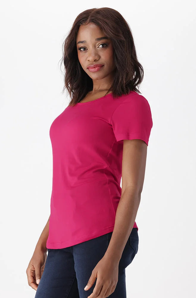 Dunns Clothing | Ladies | Tessa Scoop Neck Tee _ 151362 Pink