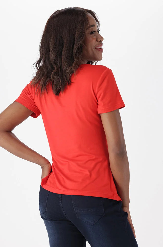 Dunns Clothing | Ladies | Tessa Scoop Neck Tee _ 151367 Red
