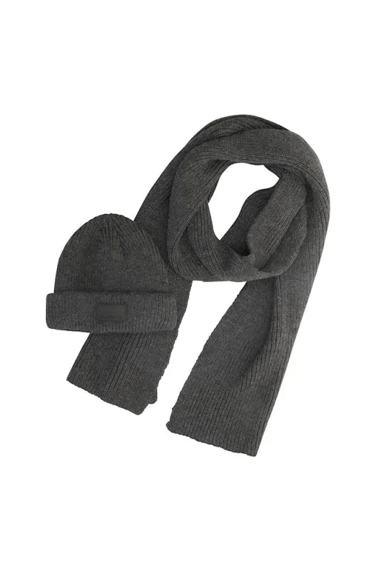 Dunns Clothing | Accessories | Troy Beanie And Scarf Set- _ 148029 Charcoal Mel