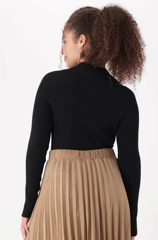Dunns Clothing | Ladies | Tyler Rib Turtle Neck Jersey _ 146090 Black