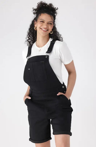 Dunns Clothing | Ladies | Vanessa Denim Dungaree Short _ 144857 Black Wash