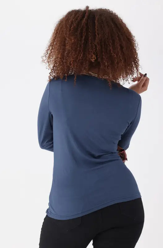 Dunns Clothing | Ladies | Vayla V Neck Tee _ 148941 Blue