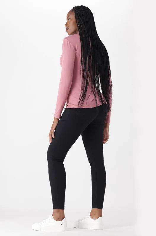 Dunns Clothing | Ladies | Vayla V Neck Tee _ 149100 Pink