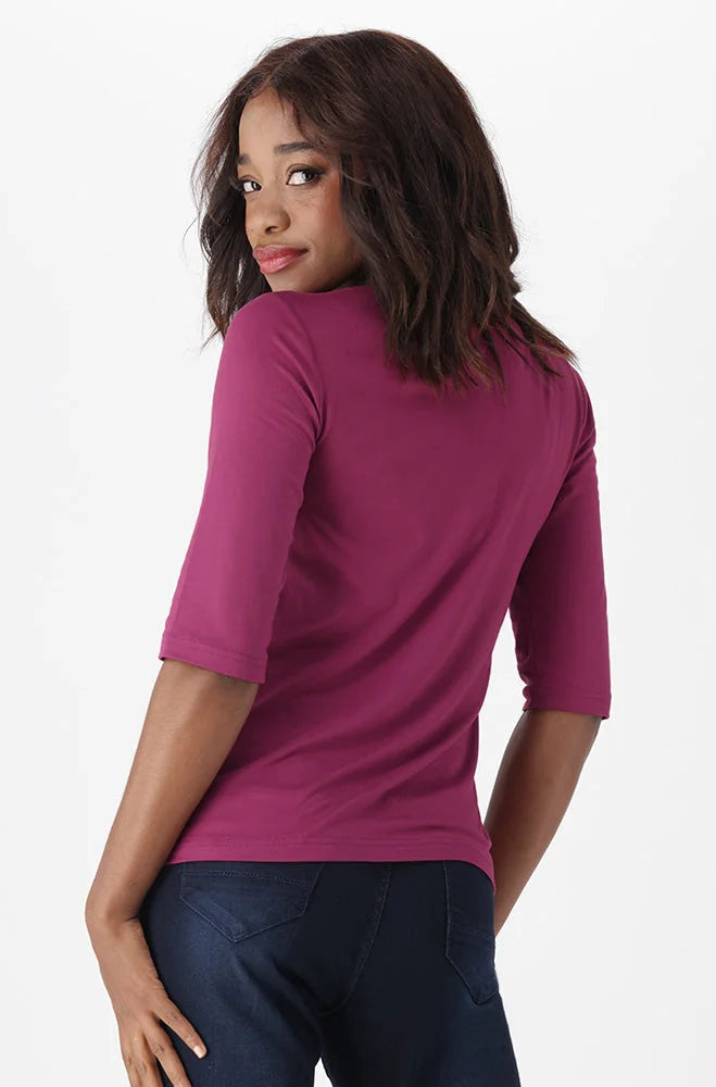 Dunns Clothing | Ladies | Viola 3-Quarter Sleeve Tee _ 151330 Purple