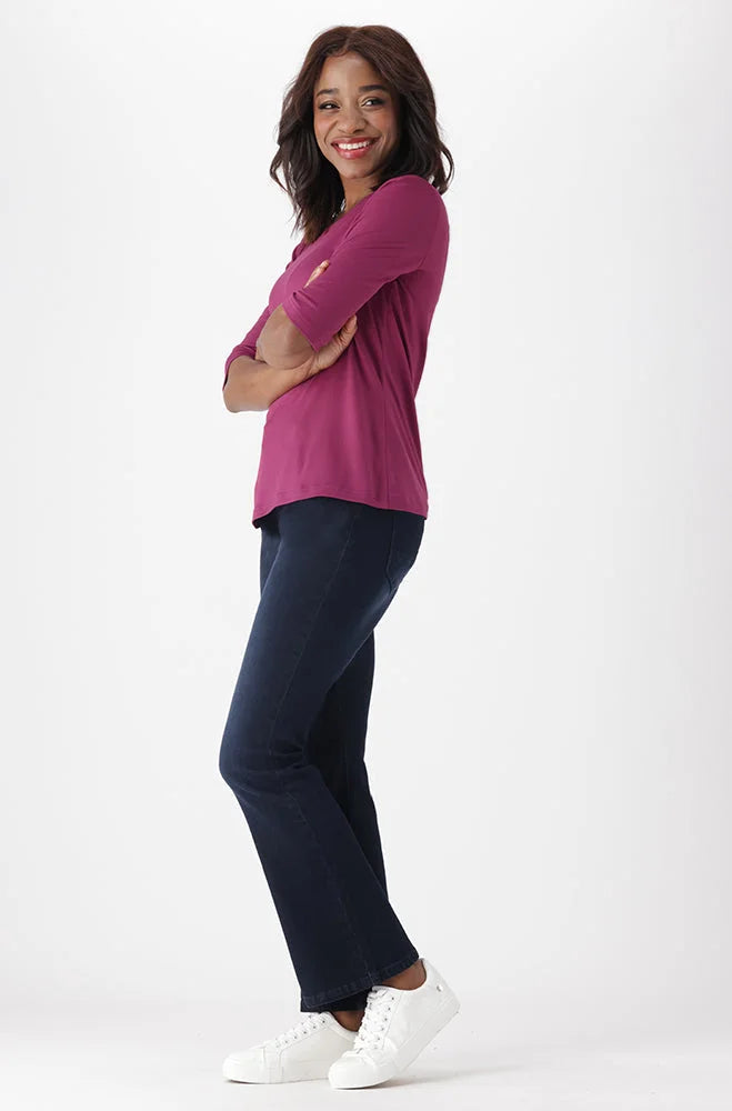 Dunns Clothing | Ladies | Viola 3-Quarter Sleeve Tee _ 151330 Purple