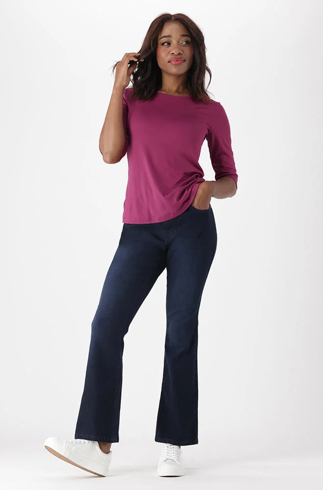 Dunns Clothing | Ladies | Viola 3-Quarter Sleeve Tee _ 151330 Purple
