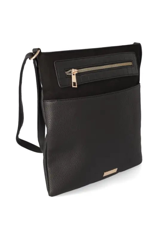 Dunns Clothing | Accessories West Court Zipper Sling Handbag _ 117972 Black