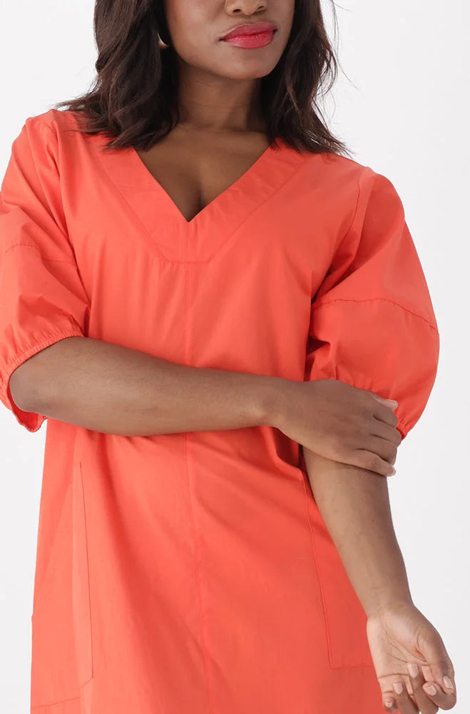 Dunns Clothing | Ladies | Zoe Puff Sleeve Dress _ 151747 Orange