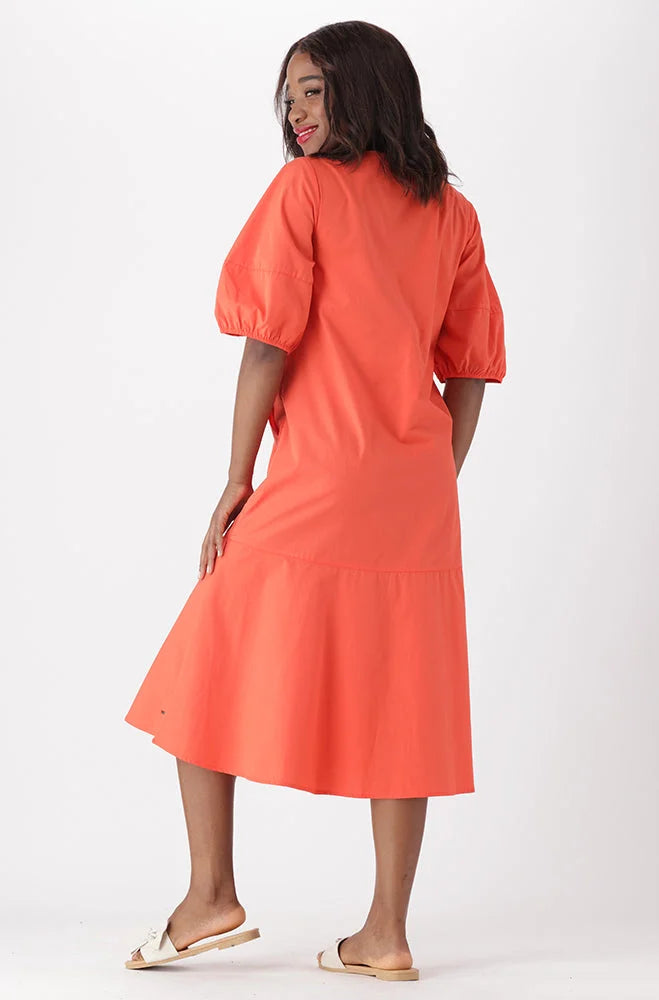 Dunns Clothing | Ladies | Zoe Puff Sleeve Dress _ 151747 Orange