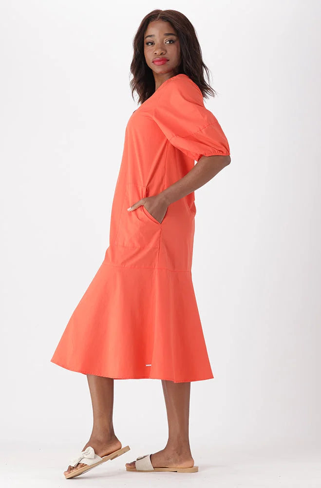 Dunns Clothing | Ladies | Zoe Puff Sleeve Dress _ 151747 Orange