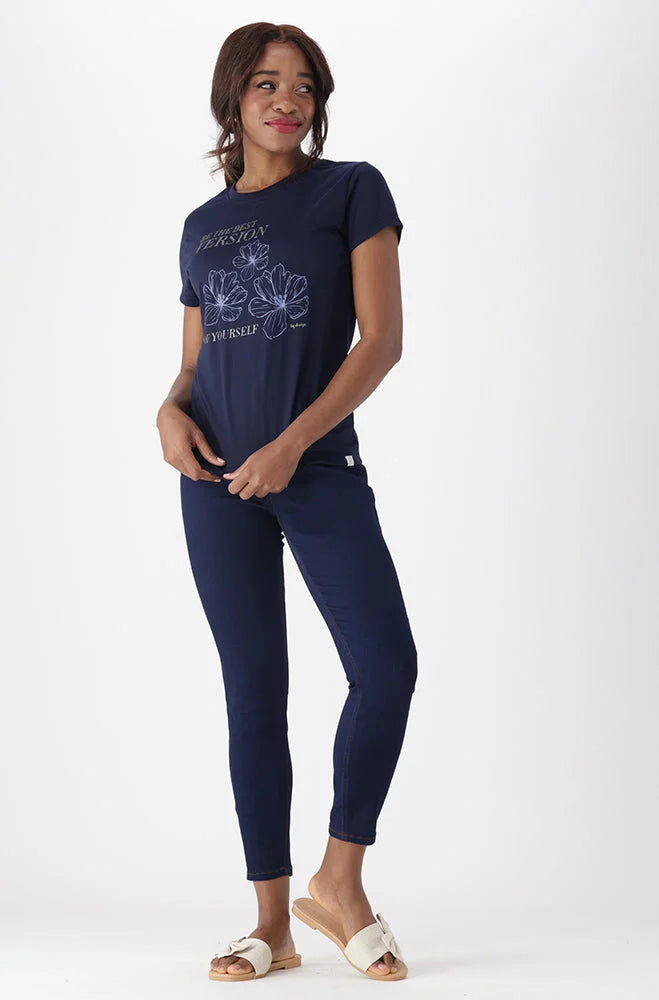 Dunns Clothing | Ladies | Zola Regular Fitted Graphic Tee _ 150318 Navy