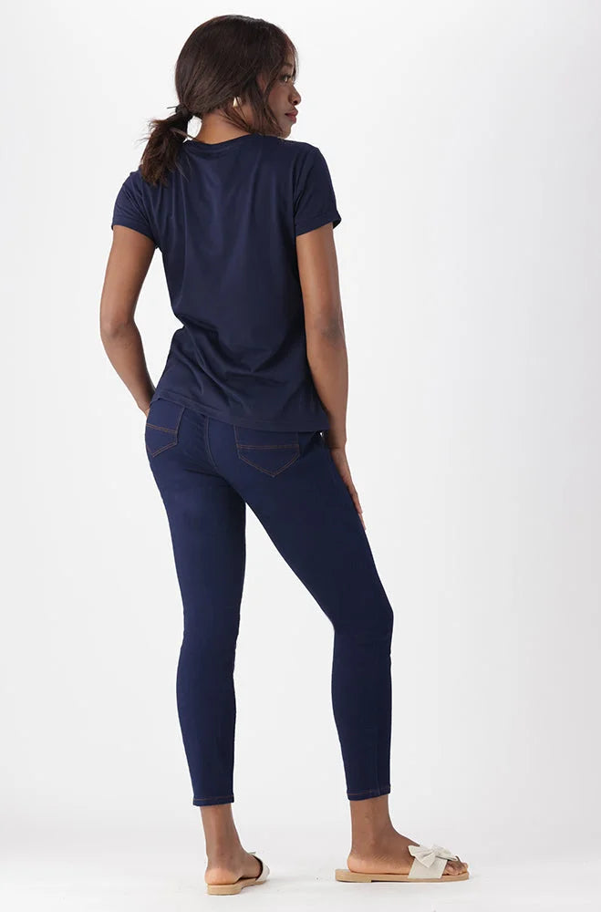 Dunns Clothing | Ladies | Zola Regular Fitted Graphic Tee _ 150318 Navy