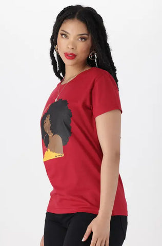 Dunns Clothing | Ladies | Zola Regular Fitted Graphic Tee Ocre _ 144210 Red