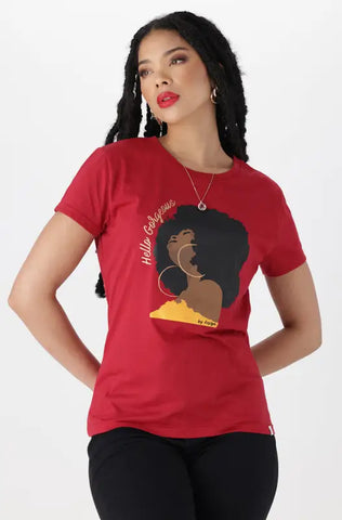 Dunns Clothing | Ladies | Zola Regular Fitted Graphic Tee Ocre _ 144210 Red