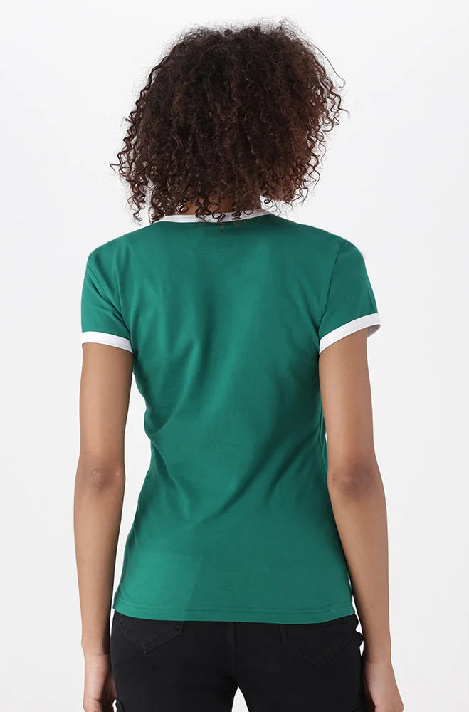 Dunns Clothing | Ladies | Zola Ringer Tee _ 150200 Green