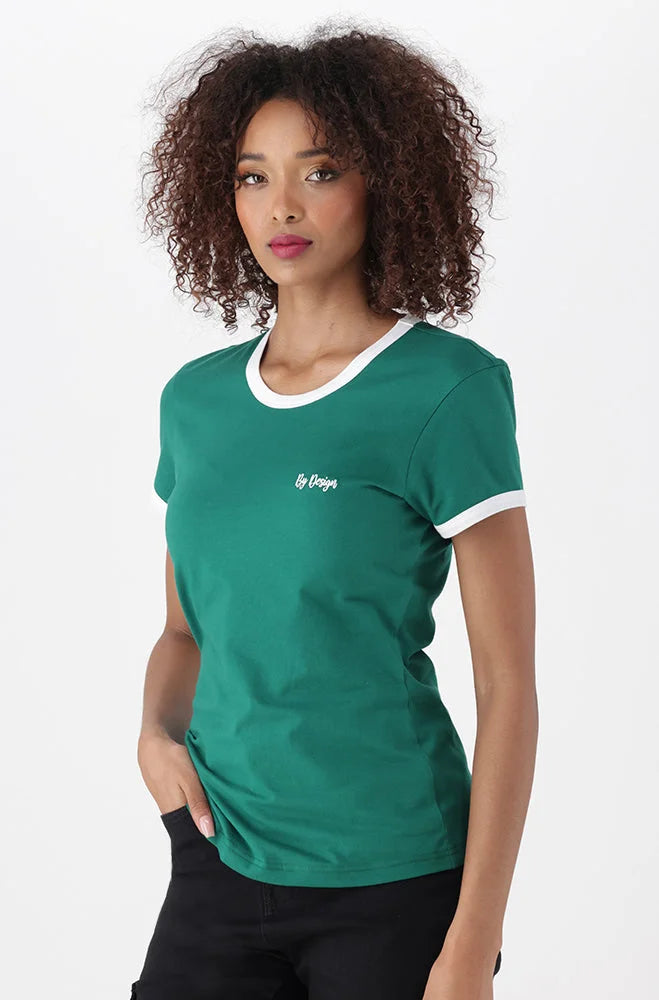 Dunns Clothing | Ladies | Zola Ringer Tee _ 150200 Green