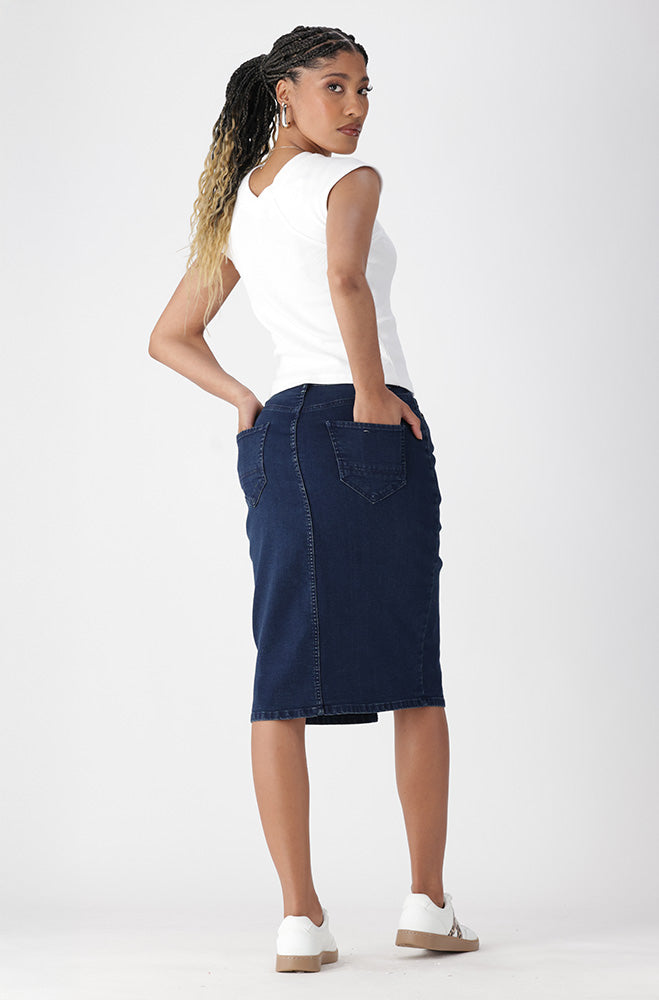 Ladies | Demi Front Slit Denim Skirt Skirts