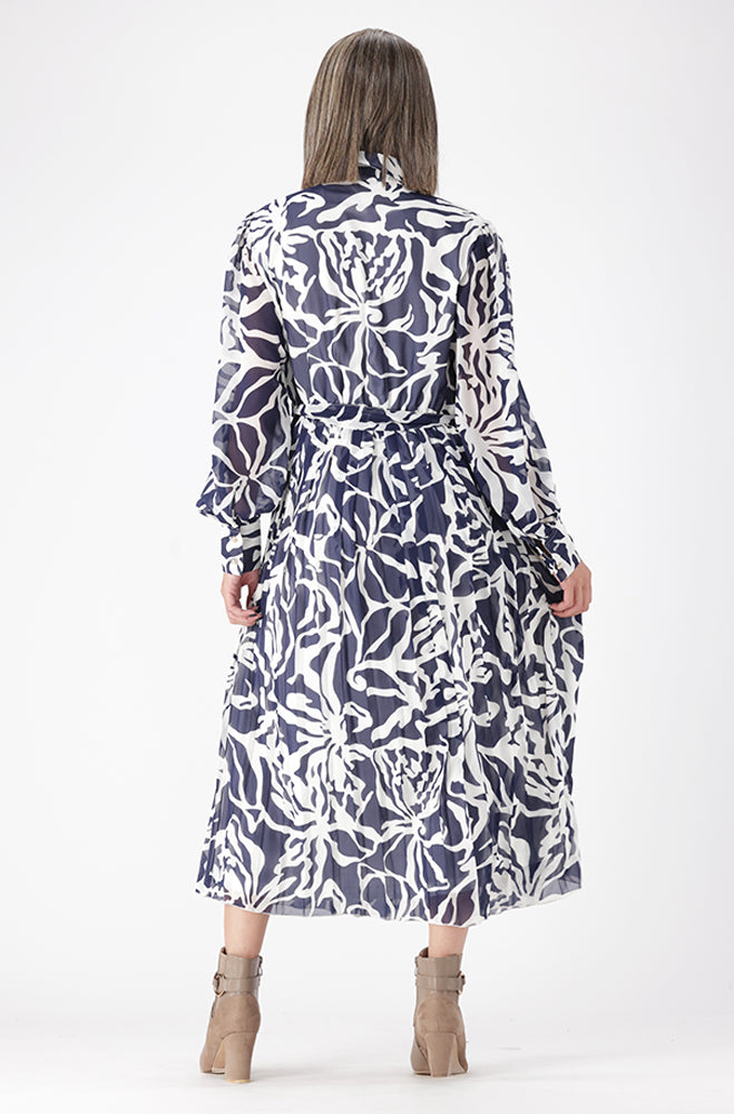 LIVIA PRINTED PLEAT DRESS
