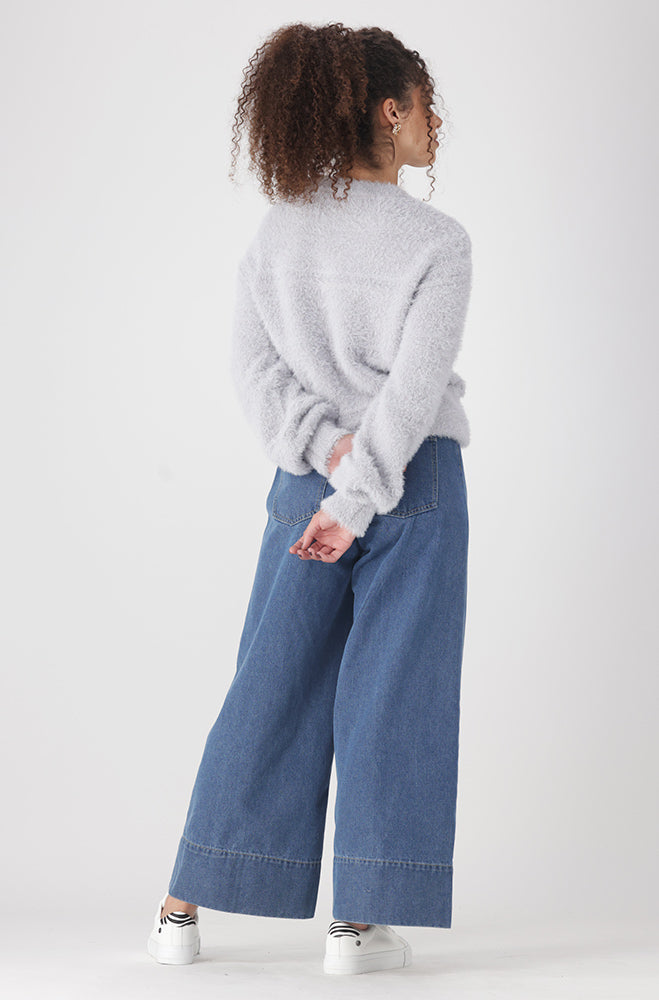 Ladies | Elyse Eyelash Pullover _ 159550 Grey Sweaters