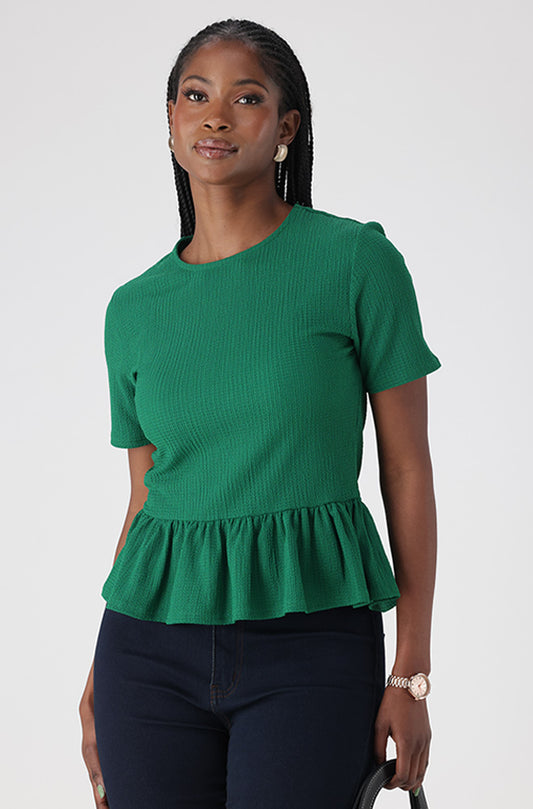 AVARIA TEXTURED BABY DOLL TOP