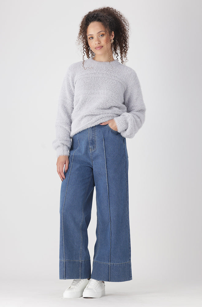 Ladies | Elyse Eyelash Pullover _ 159550 Grey Sweaters