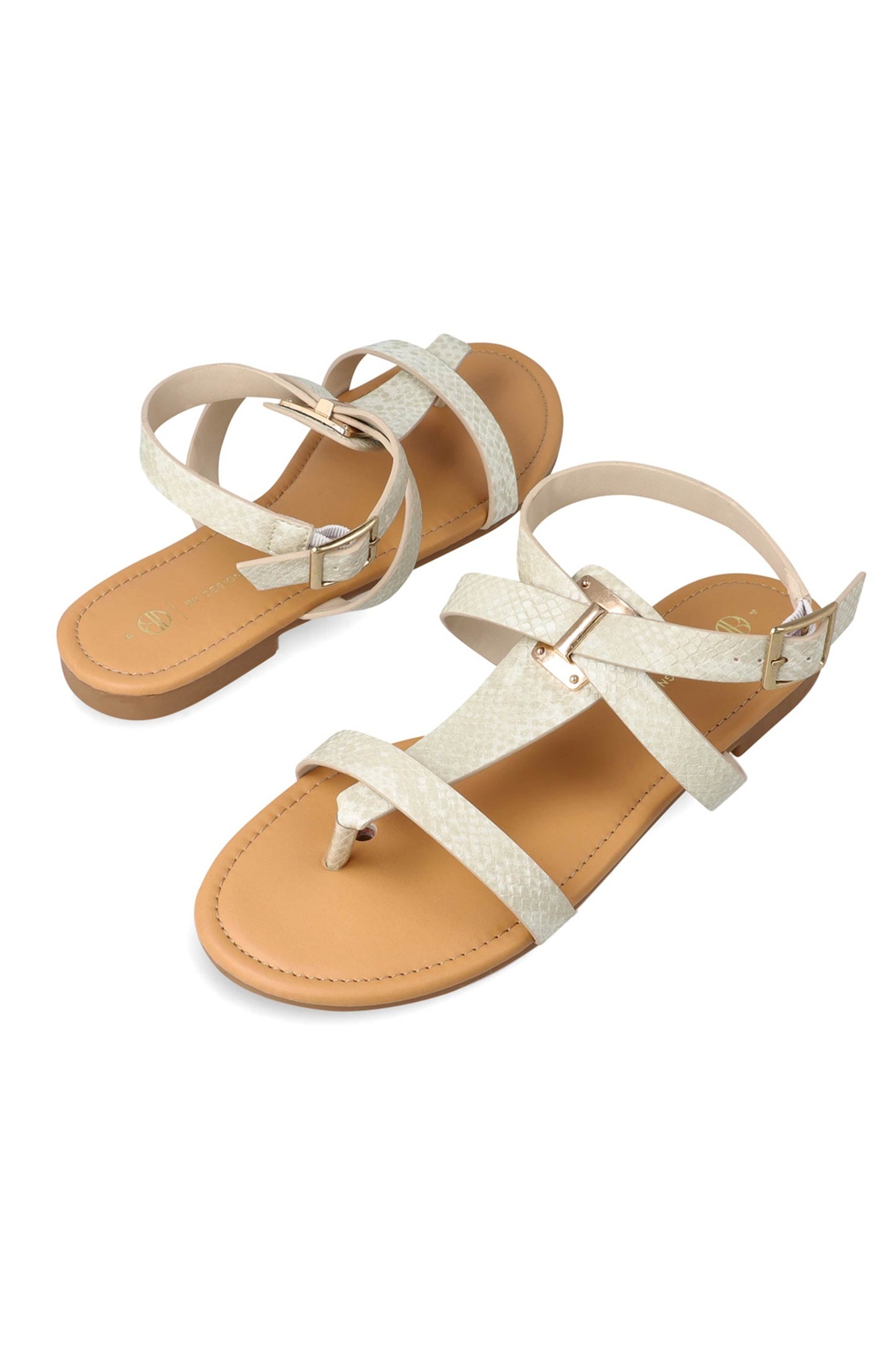 Tania textured ankle strap sandal