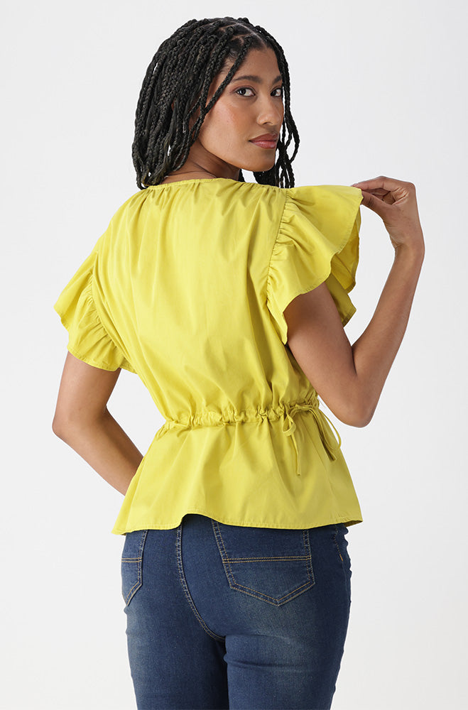 Ladies | Mia Flutter Sleeve Top Blouses