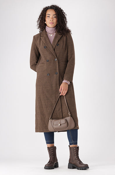 LISA CHECK MELTON COAT – Dunns